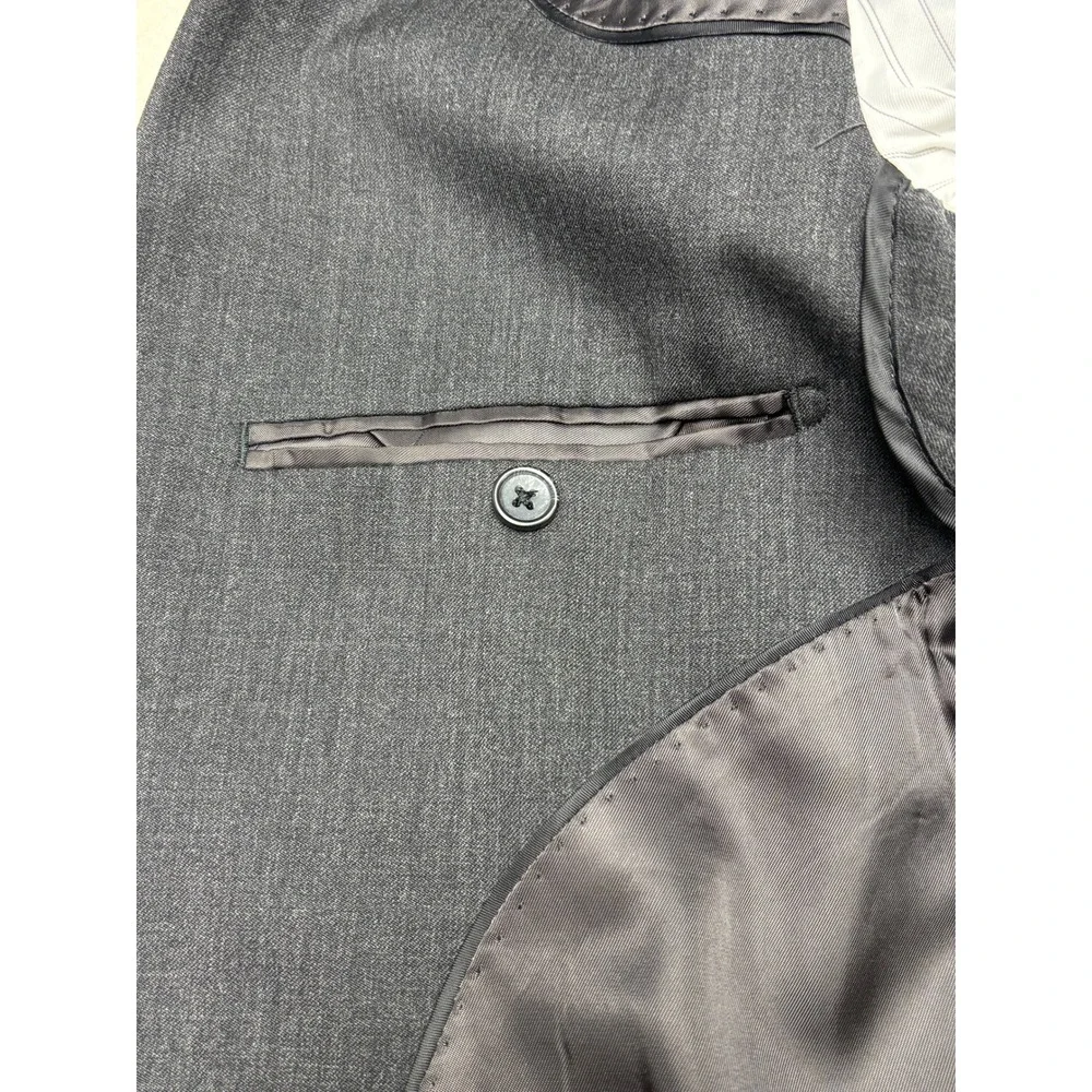 Banana Republic Mens‎ Tailored Slim Fit Suit 42L 34X33 Charcoal Wool Blend 2Pc